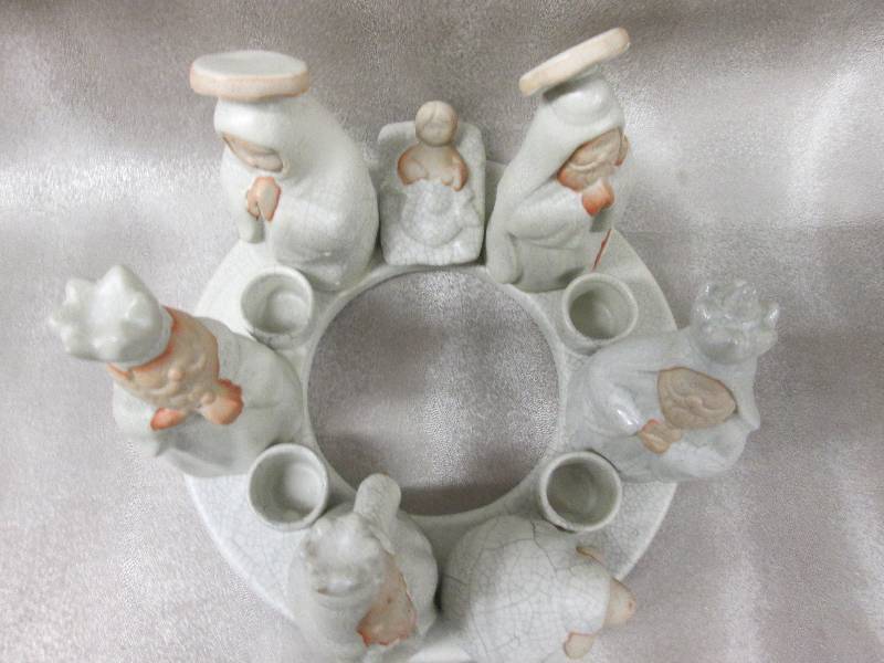 Ceramic Nativity Candle Ring 5 inch...