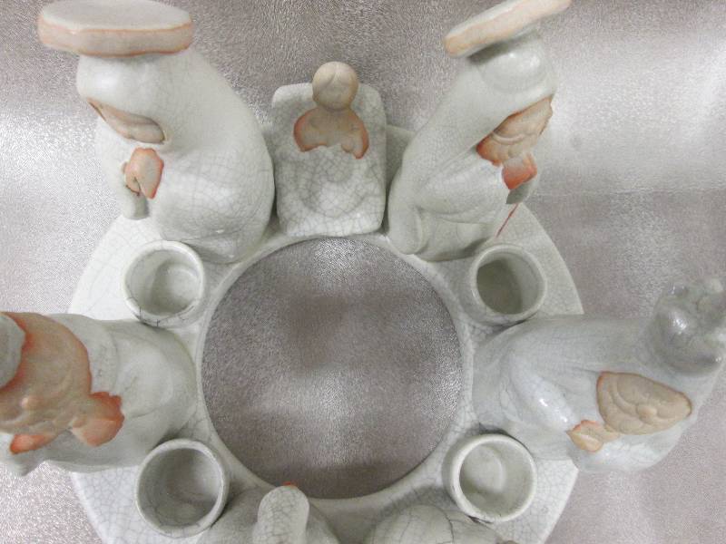 Ceramic Nativity Candle Ring 5 inch...