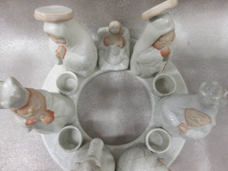 Ceramic Nativity Candle Ring 5 inch...