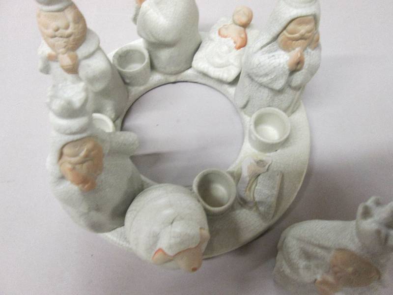 Ceramic Nativity Candle Ring 5 inch...