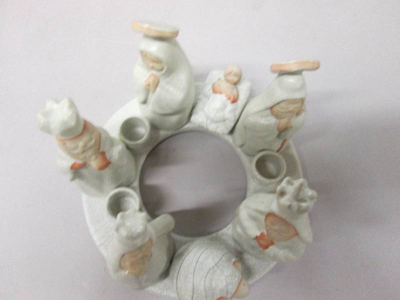 Ceramic Nativity Candle Ring 5 inch...