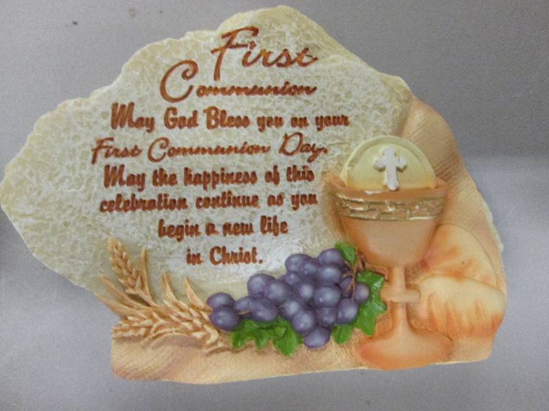 Lot of 2 Faux Stone 1st Communion I...
