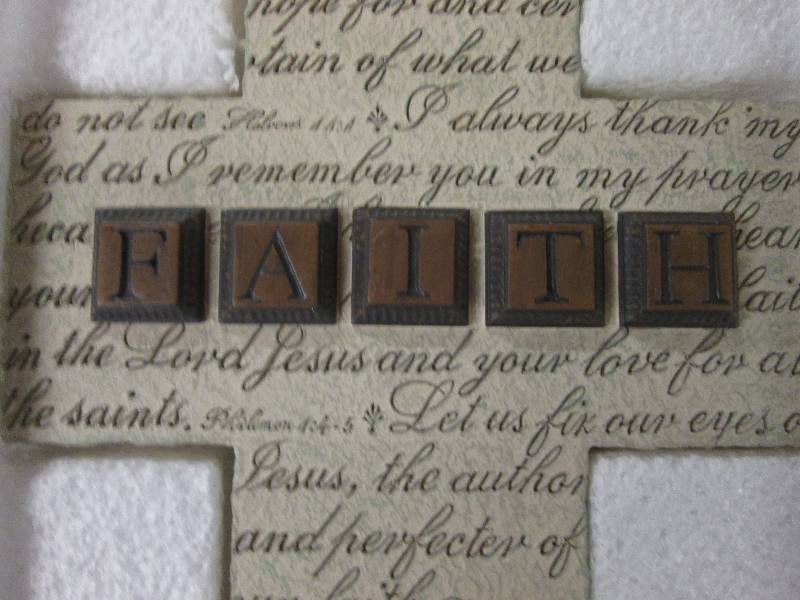 Inspirational Resin Wall  Faith Cro...