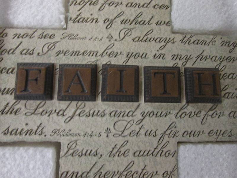 Inspirational Resin Wall  Faith Cro...