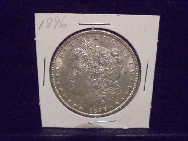 lot 8 image: 1896 Morgan Silver Dollar, 90% Silver