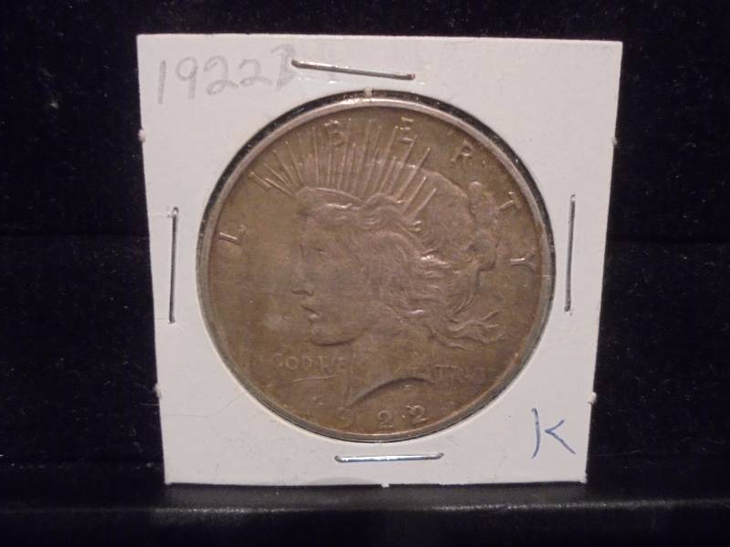 lot 14 image: 1922D Peace Silver Dollar, 90% Silver