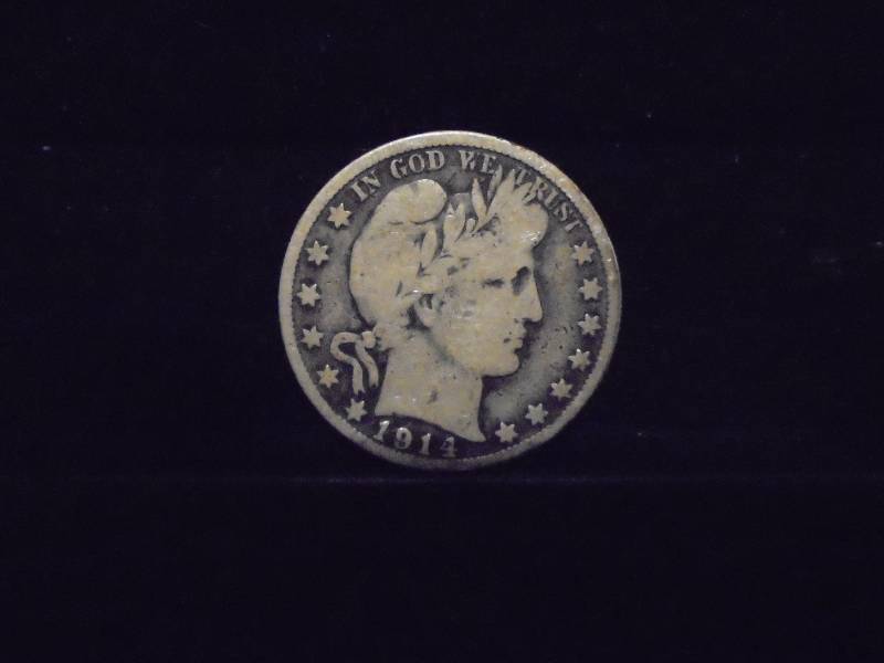 lot 28 image: 1914S Barber Half Dollar, 90% Silver