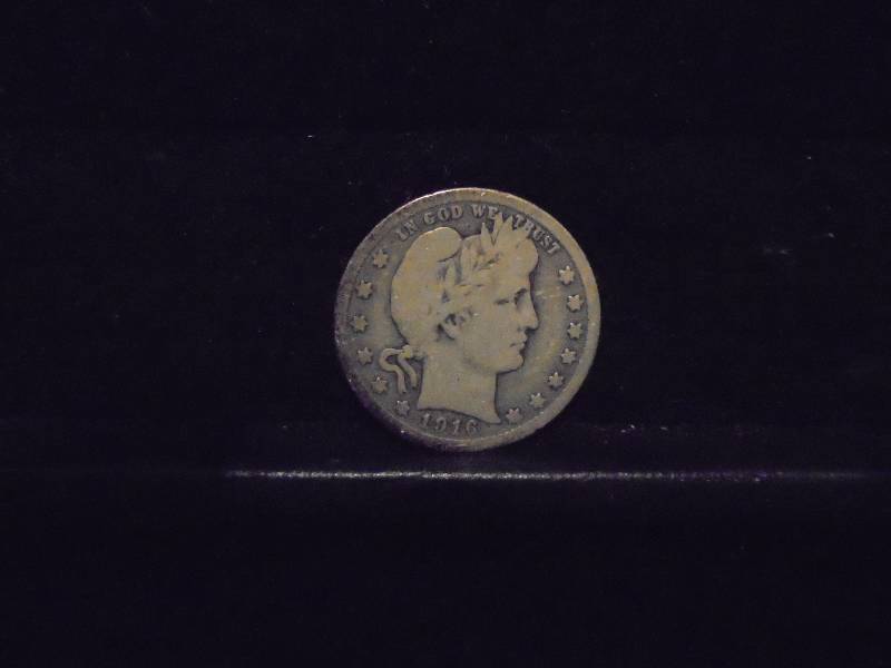 lot 46 image: 1916 Barber Quarter, 90% Silver