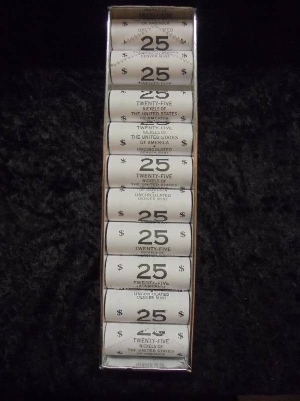 lot 58 image: 250 US Nickels, Uncirculated - $12.50 Face Value, World Reserve Monetary Exchange