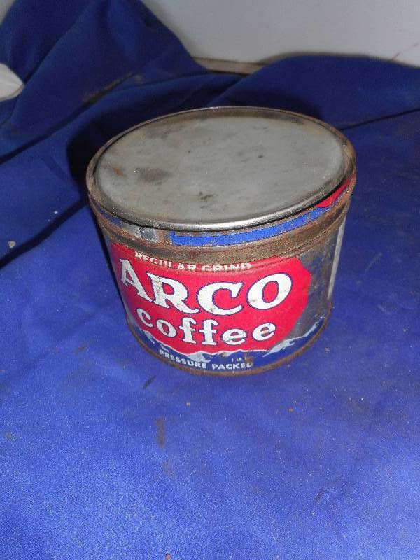 VINTAGE ARCO COFFEE TIN AND COVER