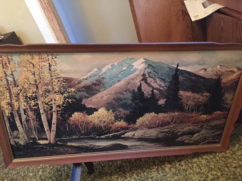 FIVE OLDER PAINTINGS ONE IS 51 INCHES LONG