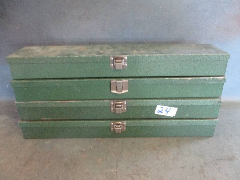 lot 24 image: Small, Metal Tool Boxes