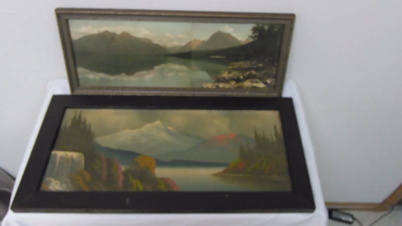 lot 23 image: Vintage Picture (2), one is framed in glass (19 x 7.5) and the other picture is 21 x 10.5