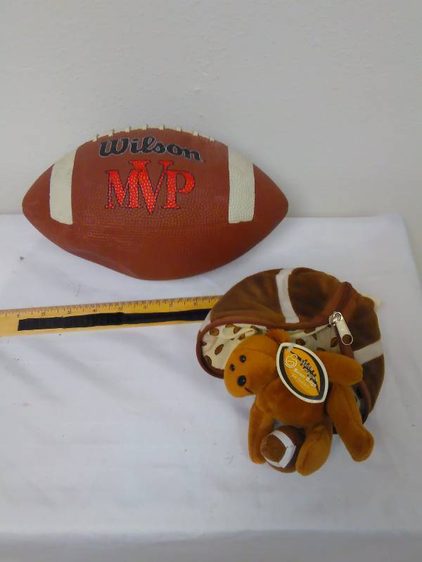 lot 56 image: Wilson Football and football beanie baby,
