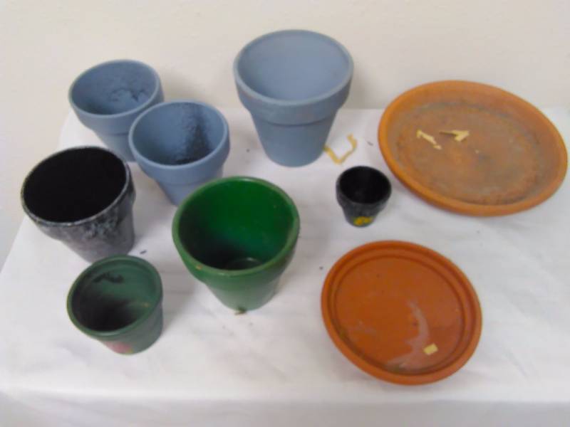 lot 77 image: Lot of 9, Variety of Planters