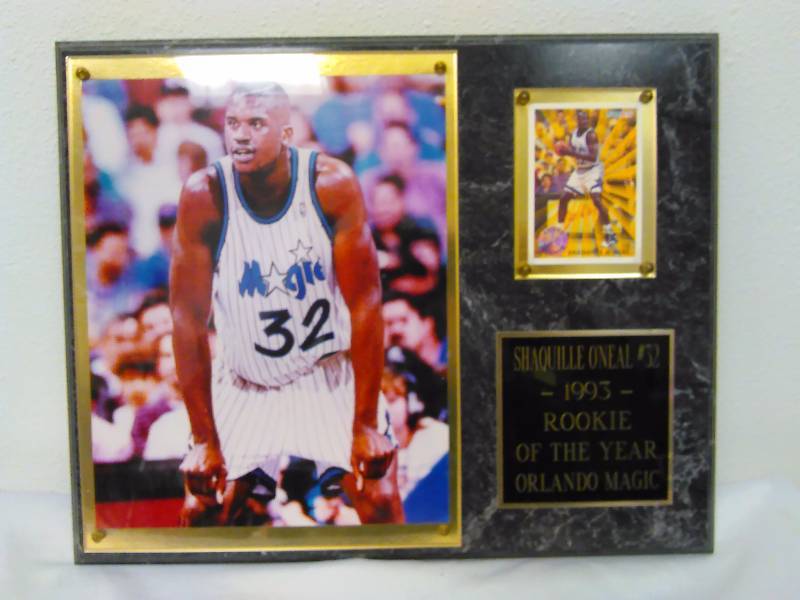 lot 141 image: Shaquille ONeil, wall art, NBA, Fleer Rookie Card 1993-1994