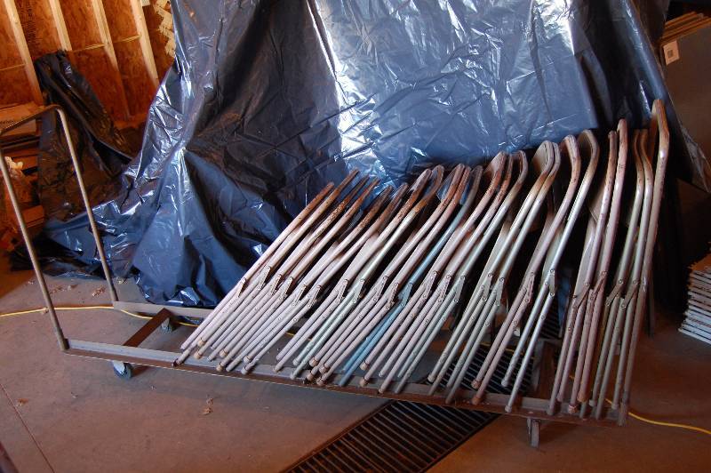 Folding Metal Chairs and Cart