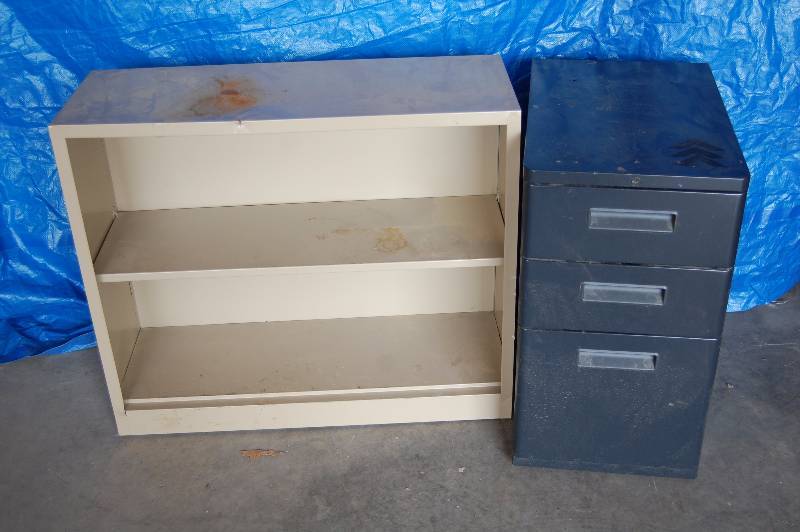 File Cabinet and Metal Shelf