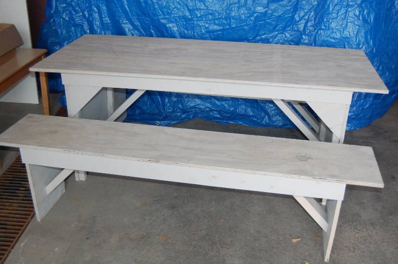 Wood Table with Benches