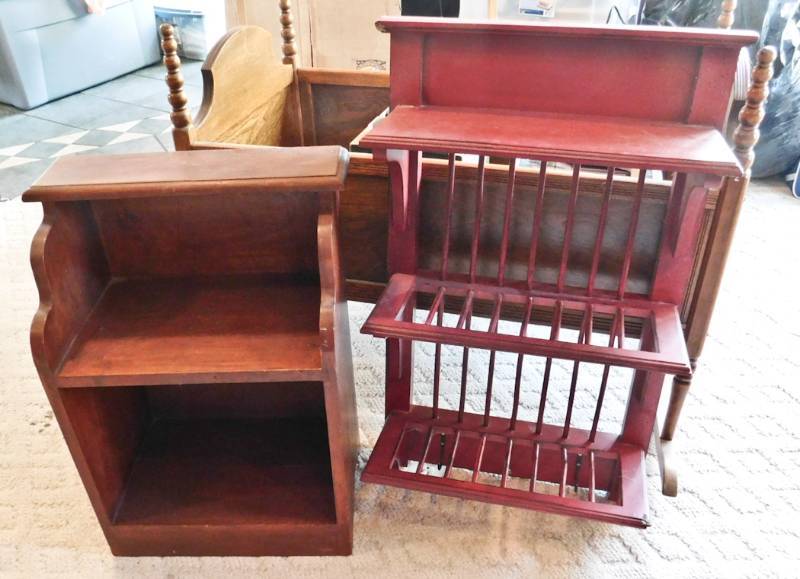 lot 48 image: wooden storage display units