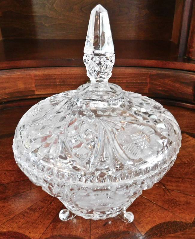 lot 18 image: footed crystal candy dish