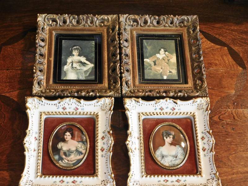 lot 21 image: 4 framed victorian wall art pieces