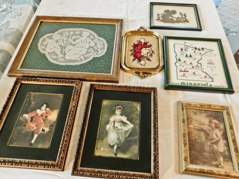lot 75 image: Framed wall art see photos