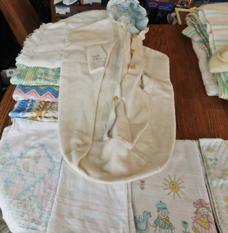lot 138 image: Vintage baby bunting blankets and more