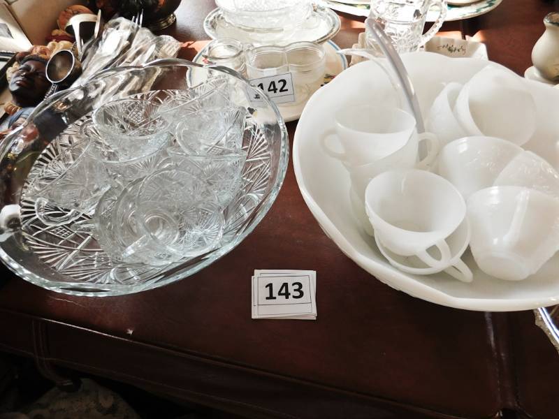lot 143 image: two punch bowl sets