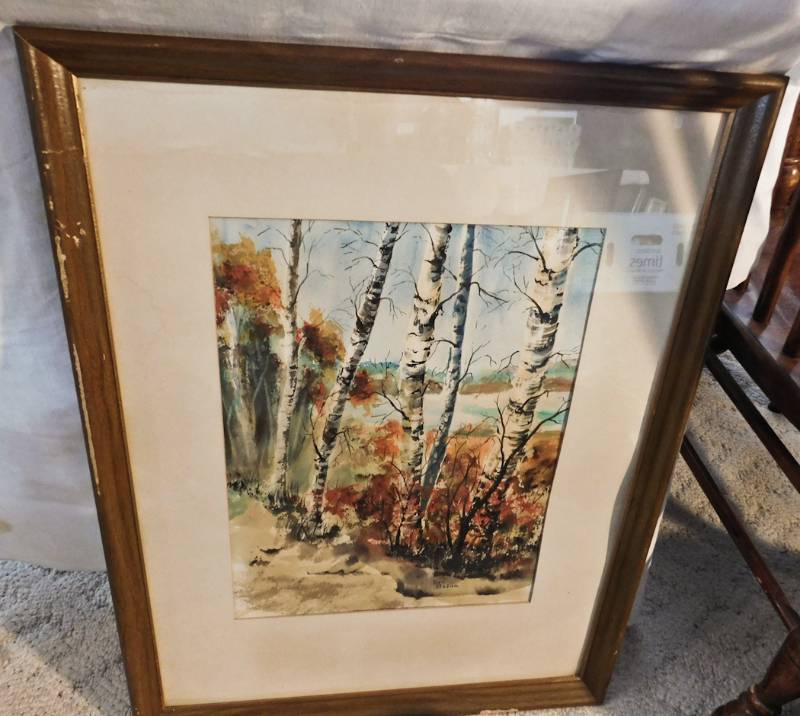 lot 161 image: Dan Stadum Watercolor birch forrest