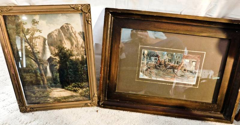 lot 166 image: 2 vintage pieces wall art framed