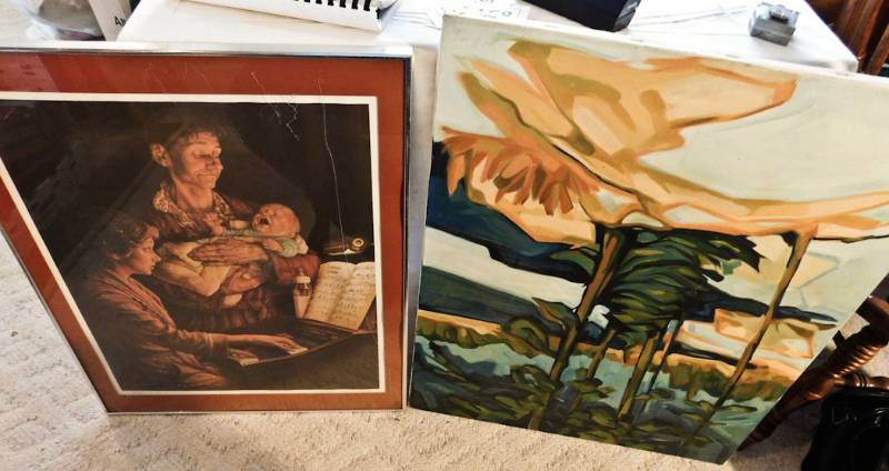 lot 168 image: wall art one framed one canvas