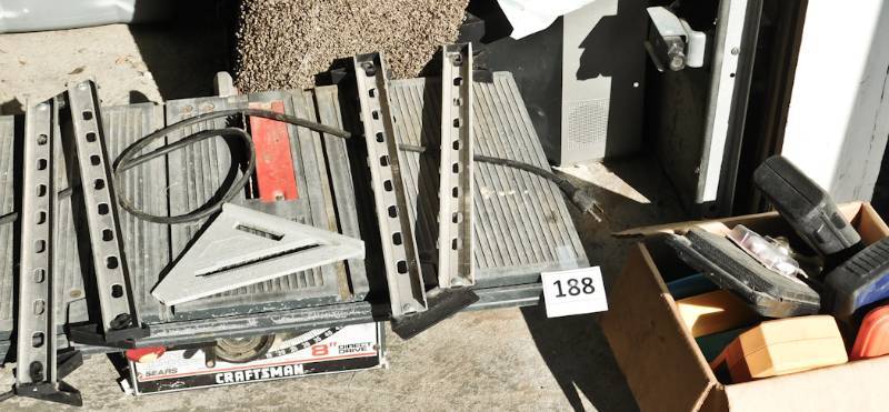 lot 188 image: craftsman 8 tablesaw and more