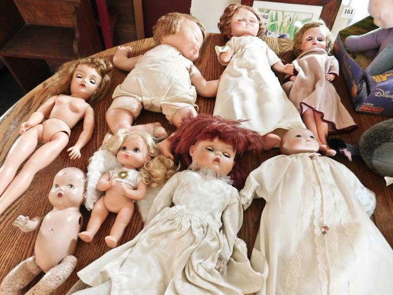 lot 196 image: old vintage dolls