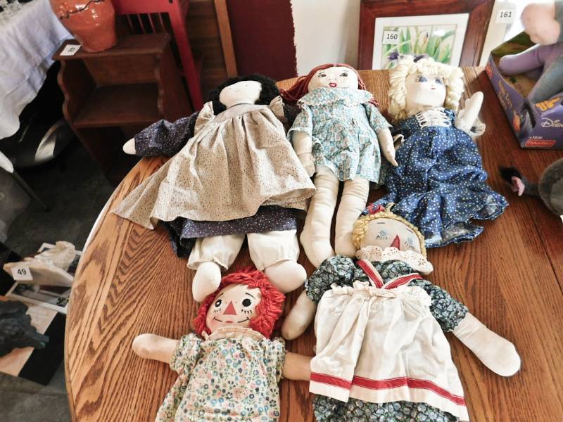 lot 197 image: Raggedy Ann style dolls