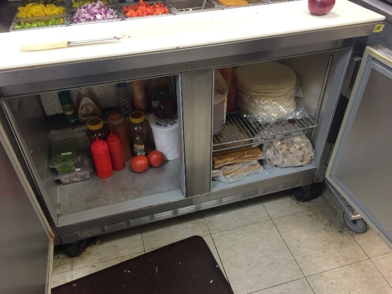lot 15 image: Beverage-Aire 2 door Prep Cooler - Measures 4ft wide   Works Fine