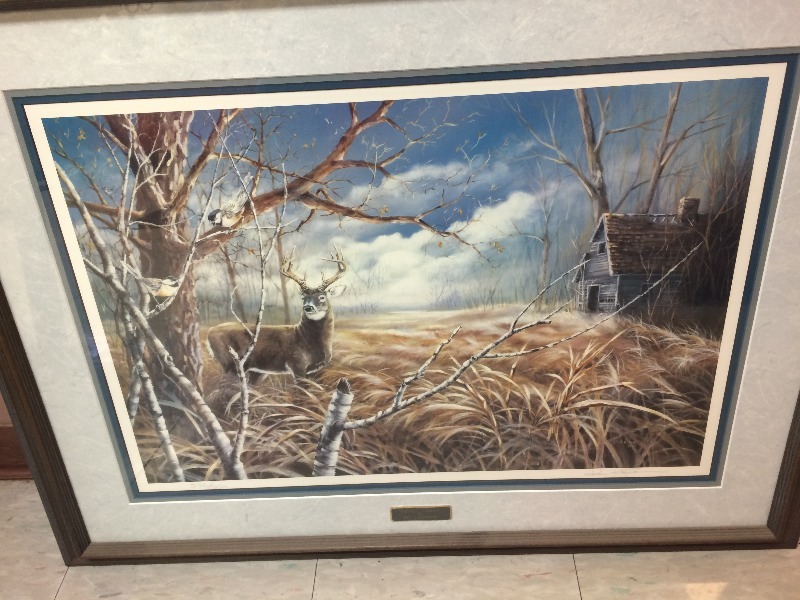 lot 51 image: Framed Wildlife Painting  34 x 26  556950