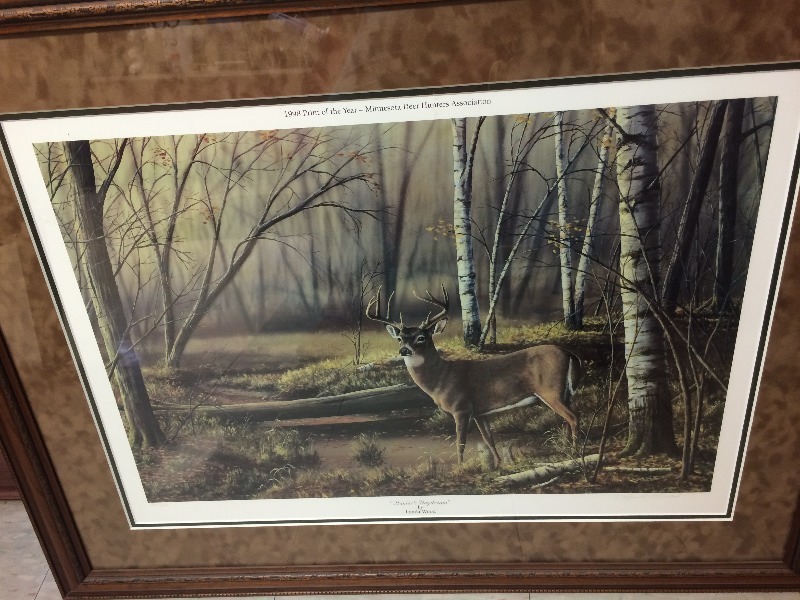 lot 52 image: Framed Wildlife Painting  34 x 26  541650