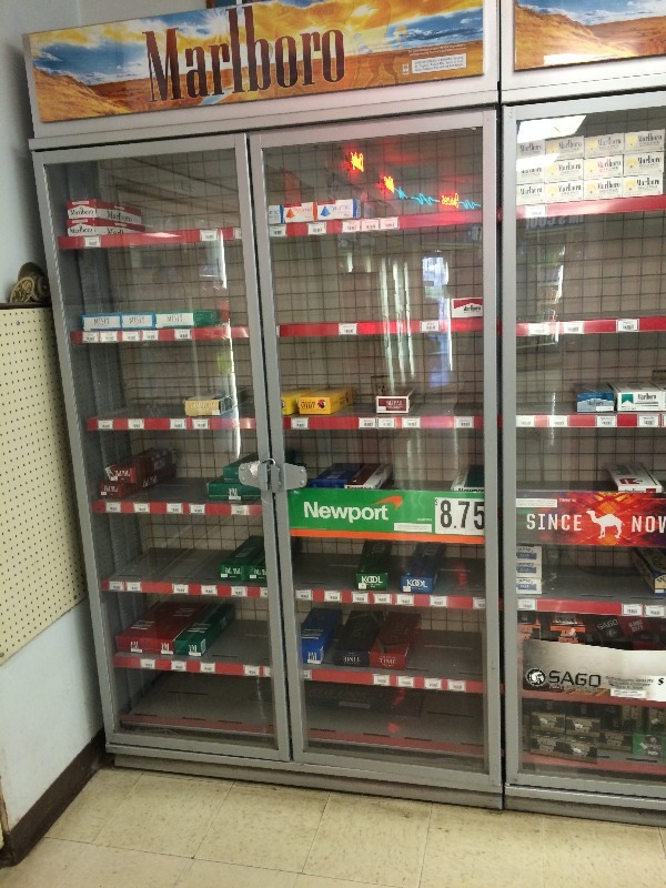 lot 76 image: Cigarette Carton Secure Storage Cabinet  wkey   Excluding Contents      98 w x 16 d x 84 h