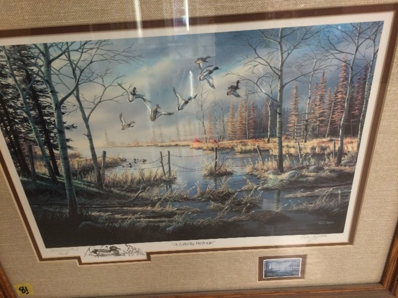lot 81 image: Framed Wildlife Painting