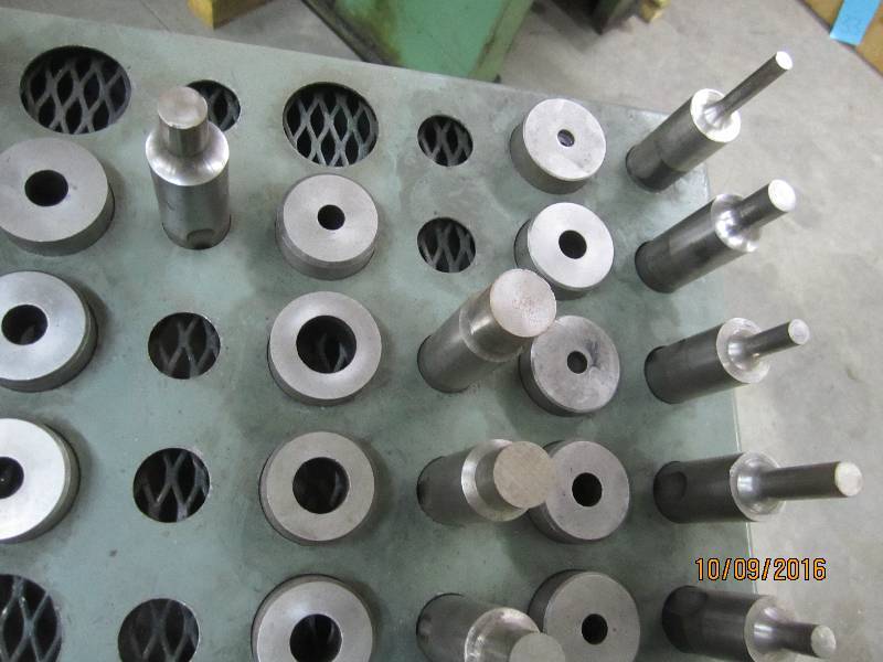 Metal stand with set of dies...