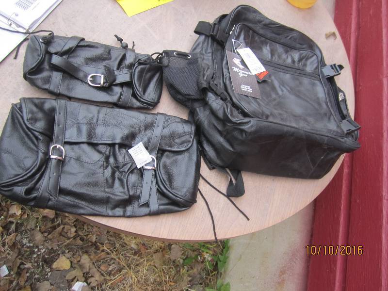Set of genuine leather Motorcycle Gear riding bags, new with tags