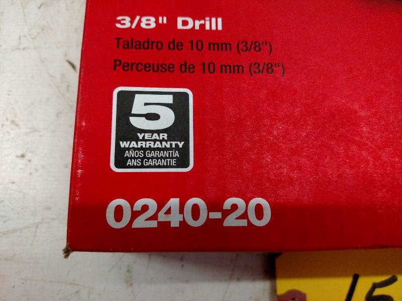 lot 153 image: Milwaukee 0240-20 38 Drill, New...