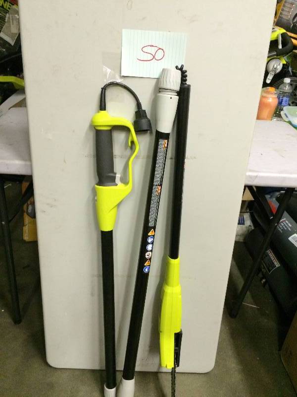 lot 50 image: Ryobi 8 Electric Pole Saw never been used Stock and actual photos used to display item