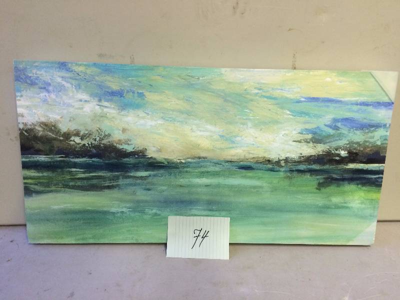 lot 74 image: Wild Sea Canvas 17 x 34 Wall art