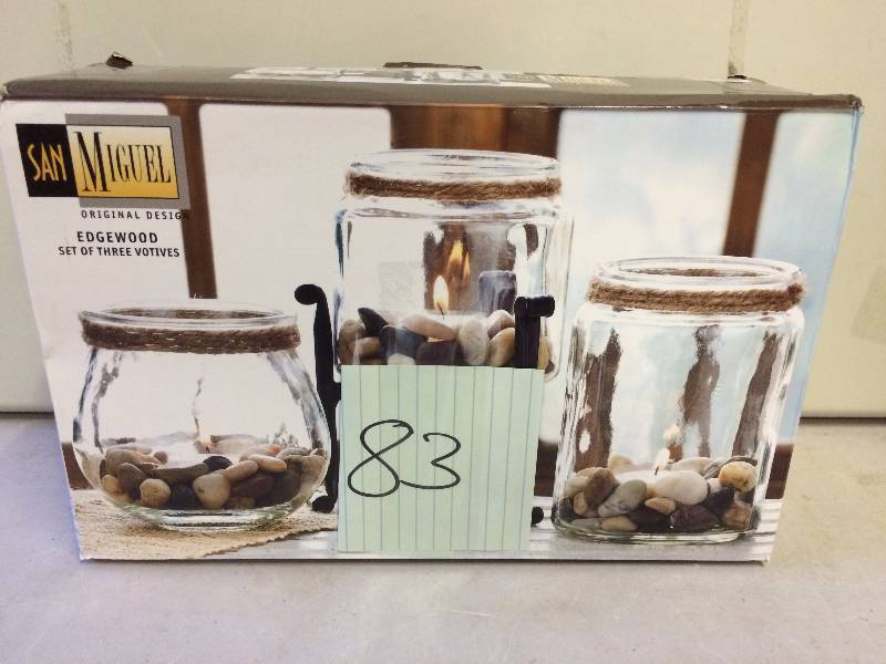 lot 83 image: San Miguel Edgewood Set of Three Votives