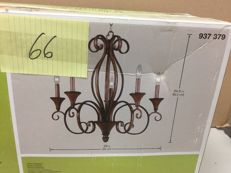 lot 166 image: Hampton Bay Chester Chandelier Never used