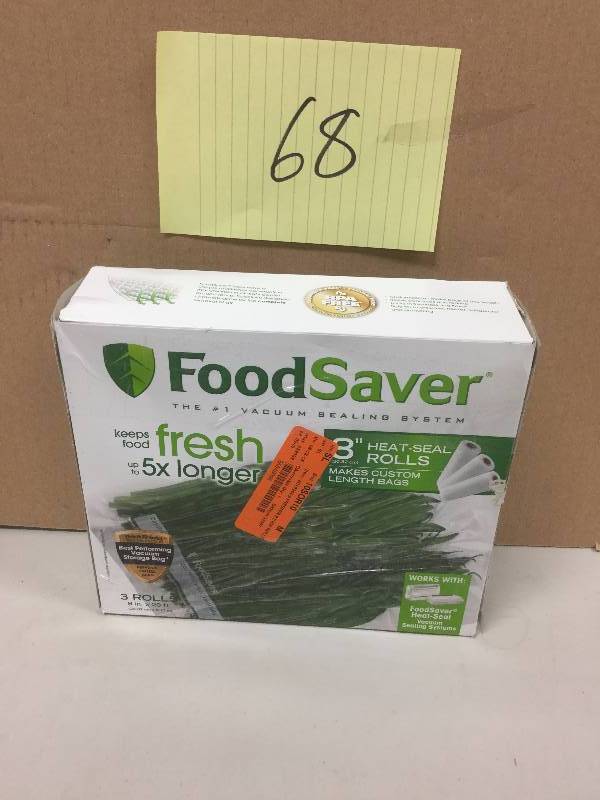 lot 168 image: Foodsaver Bags - 3 roll 8 inx 20 Ft Never used