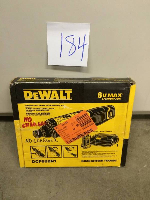 lot 184 image: Dewalt 8-Volt Max Lithium-Ion Cordless Gyroscopic Screwdriver No Charger included