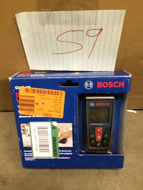 lot 59 image: Bosch GLM 40 135 Ft Laser Measure Stock and actual photos used to display item